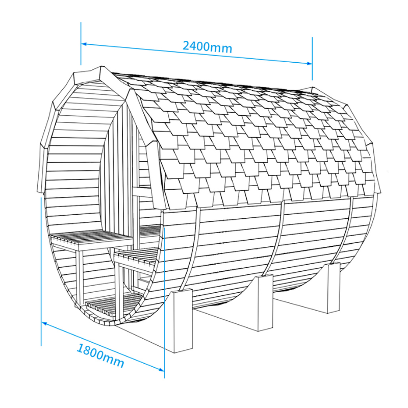 Barrel sauna outdoor afmetingen